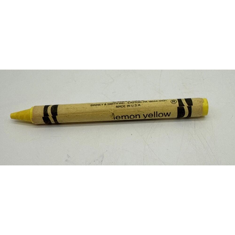Vintage Crayola Crayon Retired Lemon Yellow Binney & Smith USA 1988 Unused